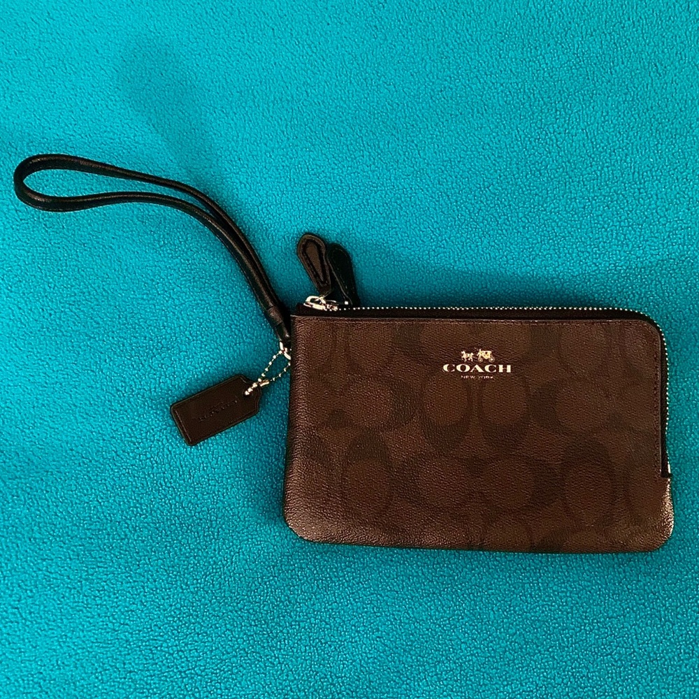 Coach double zip wristlet